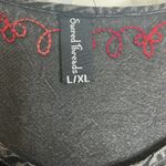 Sacred Threads Embroidered Black Tunic with Red and Green Floral Design Photo 3