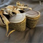 Zigi New York Cork Gladiator Strappy Tie Up Wedge Sandals gold Sz 10 Photo 1