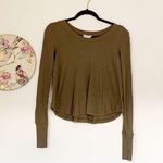 LA Hearts Waffle Knot Long Sleeve Top Shirt with Thumb Holes Photo 0