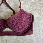 Aerie Real Power Balconette Lightly Lined Bra Royal Berry Animal Print size 32C Photo 3