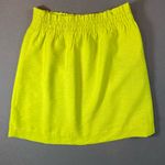 J.Crew NWT neon green skirt elastic waist pull on paper bag Fully Lined size 0 Photo 0