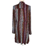 Natural Life  M Ansley Boho Tunic Silky Shirt Dress Stripe Button Front Photo 5
