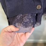 LOGO By Lori Goldstein LOGO Lori Goldstein Cotton Cashmere Long Cardigan Lace Trim Sz S Photo 4