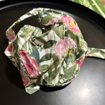 Floral Pink and Green Nursing Cap Bouffant Hat Photo 1