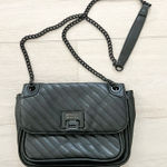 Badgley Mischka  Quilted Quilt Patterned Black Crossbody Purse Photo 0