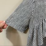 ZARA W/B Collection White Striped Ruffle Top Photo 3