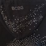 BCBGMAXAZRIA Women’s Black Sparkling Studded Hoodie Size S Photo 5