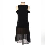 BCBGMAXAZRIA | Black Kadie Cutout Shoulders Front Slit Tunic/Dress Size XS Photo 5
