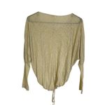 Transit Par Such Italy Long Sleeve Linen Top Yellow Dolman Rib Crop Tie Size 1 Size M Photo 1