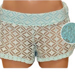 Miken Swim Swimsuit Cover Up Shorts Malibu Size Medium Mint Green Pool Beach Photo 0