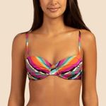 Trina Turk Rainbow Louvre High Waist Bottoms & Underwire Swim Size 10 12 Large Photo 2