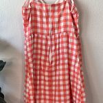 Gianni Bini salmon pink and White Checkered sun Dress M Photo 3