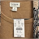 J.Crew Brown Pullover Sweater with Zebra Print Attached Scarf Size Large Photo 8