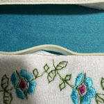 Vintage 60s‎ Sears Day Home Wear House Coat M Zip Robe Embroidered Turquoise Blue Size M Photo 5