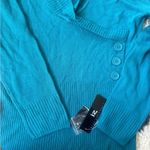 Iz Byer NWT  TEAL 3/4 sleeves button detail sweater Photo 3