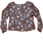 Gap Brown Floral Long Sleeve Blouse Top Medium Photo 1