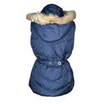 Faded Glory  Puffer Vest Womens Blue Faux Fur Trim Removable Hood Cinched Waist S Photo 4