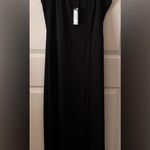 Pretty Little Thing  Women’s Black Long High Front Slit Straight Neck Dress Size 12 Photo 5