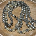Faux Gray & White Pearl Long Necklace Photo 1