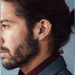 Black Huggie Hoop Earrings 8mm Photo 3