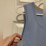 Talbots  Blue Pima Cotton Blend Sleeveless Blouse Top Photo 3