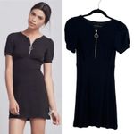 Reformation  Kinglsey Mini Dress Zipper Front Short Sleeve Black‎ Size Small Photo 1