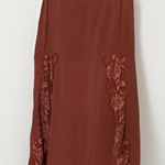 Free People Rust Eyelash Lace Boho Mini Sexy Beach Slip Dress Size Medium Photo 0