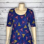 LuLaRoe NWT 3XL Geometric Triangle Print Elbow Sleeve Nicole Fit & Flare Dress Photo 1
