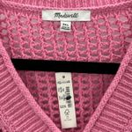 Madewell NWT Pink Crochet V Neck Long Sleeve Sweater Open Knit Top XXL Photo 3