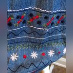 Nectar Embroidered Denim Shirt Jacket Shacket by Size Medium 12-14 Photo 2