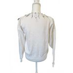 Bonnie Boerer Vintage White Knit V Neck Sweater w/ Crystal Ornaments, Small Photo 2