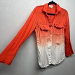 Cloth & Stone Cowgirl Dip Dye Button Front Womens Cottage Core Shirt Size Small Photo 4