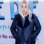 ZARA  Black Faux Leather Faux Fur Collar Shearling Belted Moto Motorcyle Jacket Photo 12