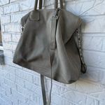 IO Pelle Italia Women's Neutral Olive Gray Leather Shoulder Bag Zip Closure Photo 7