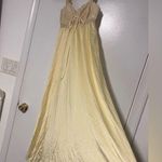 70s butter yellow and cream floral lace slip dress cottagecore fairy vintage Photo 3