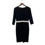 comma, Boat Neck 3/4 Sleeve Black Knee Length Sheath Dress size 34 (US 4) Photo 3