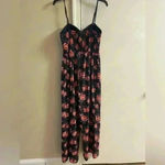 Band of Gypsies jumpsuit corset top pockets rose print Medium Photo 6