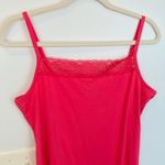 Fashion Bug  Womens M Hot Pink Lace Trim Stretch Cami Y2K Coquette Romantic Fairy Photo 1