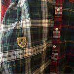 Ralph Lauren Polo  Patchwork Flannel Crest Emblem Boyfriend Button Up Shirt Sz L Photo 3