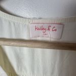 Hailey & Co Womens Blouse Cream Sheer Cream Dress Casual Career Size Large Photo 3