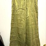 ZARA NWT  Green Gold Metallic Palazzo Wide Leg Pants Large Photo 0