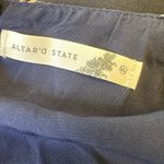 Altar'd State Altar’d State Blue Floral Lace Trim Cropped Top Tie Back Sweetheart Neckline Photo 8