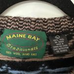 Maine Bay Traditionals Vintage Wool Hand Knit Sweater Womens Large Brown Blue Photo 3
