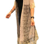 Very Moda Long Duster Cream Lace Embellished S/M Medium Gold Photo 0