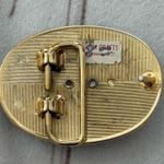 Vintage WESTERN BELT BUCKLE SILVER TONE W/ OVAL AGATE STONE Unisex, Cowboy Girl Gold Photo 5