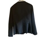 T Tahari  Women's Black Blazer Shawl‎ Collar Contrast Trim Long Sleeve size 10 Photo 3