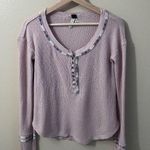 We the Free / Free People Rose Rainbow Thermal Embroidery Henley Top Size S Photo 3