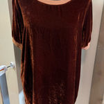 Pete & Greta Johnny Was Keisha Velvet Silk Blend Rust Red Orange Crewneck Top XS Photo 0