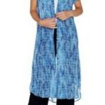 H by Halston  Button Front Duster Cardigan Dress Catalina Blue Vacation Size SP Photo 0