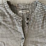 Madewell  Bell Sleeve Button Front Windowpane Plaid Long Sleeve Shirt Size XS Photo 5